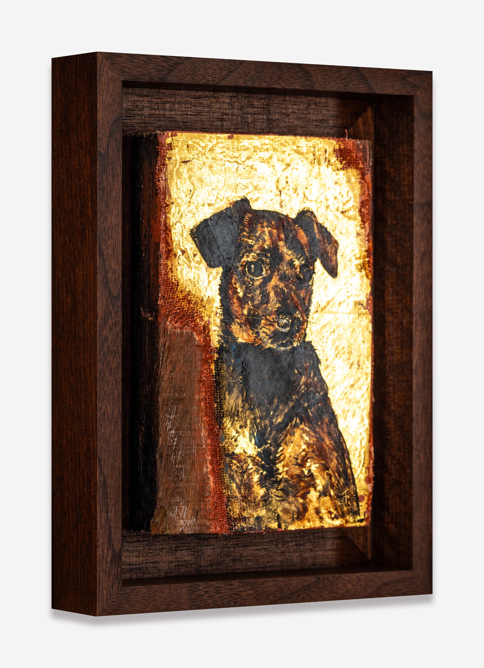 Målning på tjock träbit