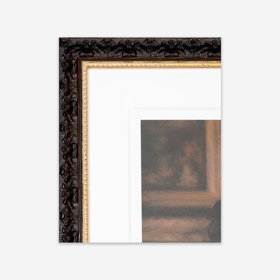 Roligt fotografi med svart/guld-ram