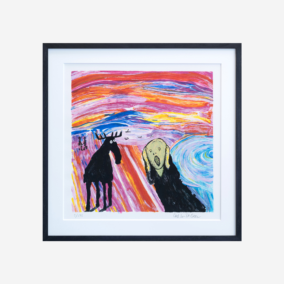 Handgjord svart askram till Skriet