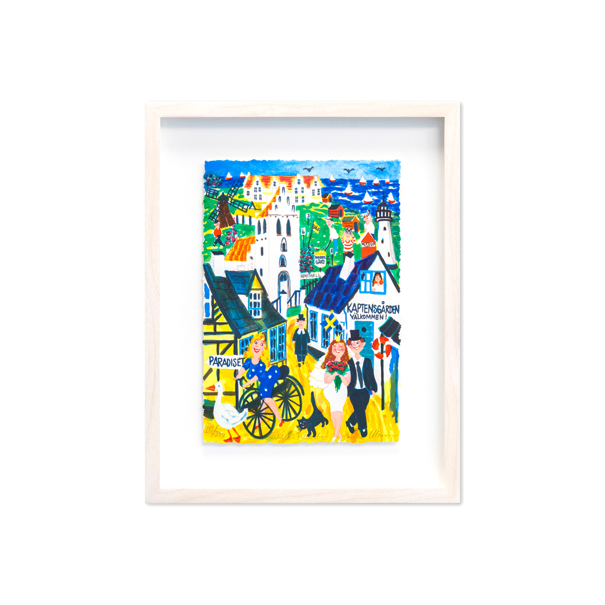 Handgjord vitlaserad björkram